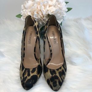 Forever 21 - Satin Leopard Print - Heels -…